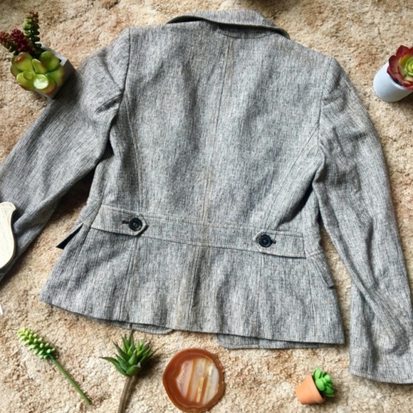 {Ellen Tracy for Saks} Grey Tweed Career Blazer, 4 - Picture 6 of 8